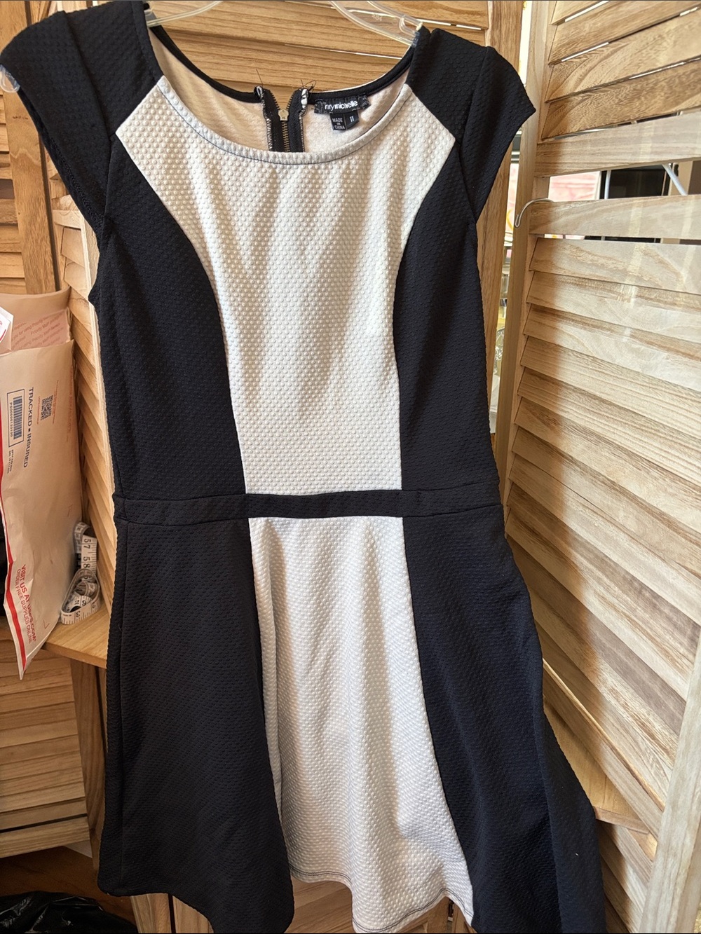My Michelle Fit-and-Flare Textured Dress 11